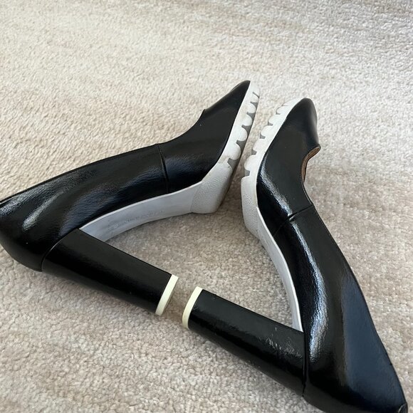 Nine West Edrica Black Platform Chunky High Heels Shoes 9.5 - Picture 6 of 12